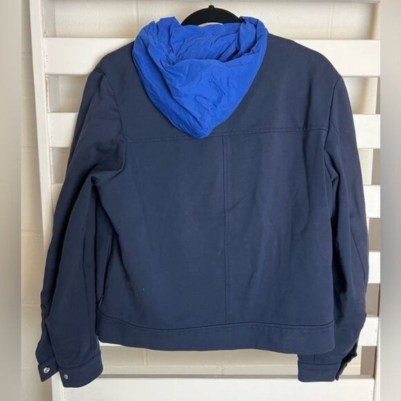 TORY BURCH SPORT Blue Jacket With Detachable Hood Size Small - Picture 8 of 13